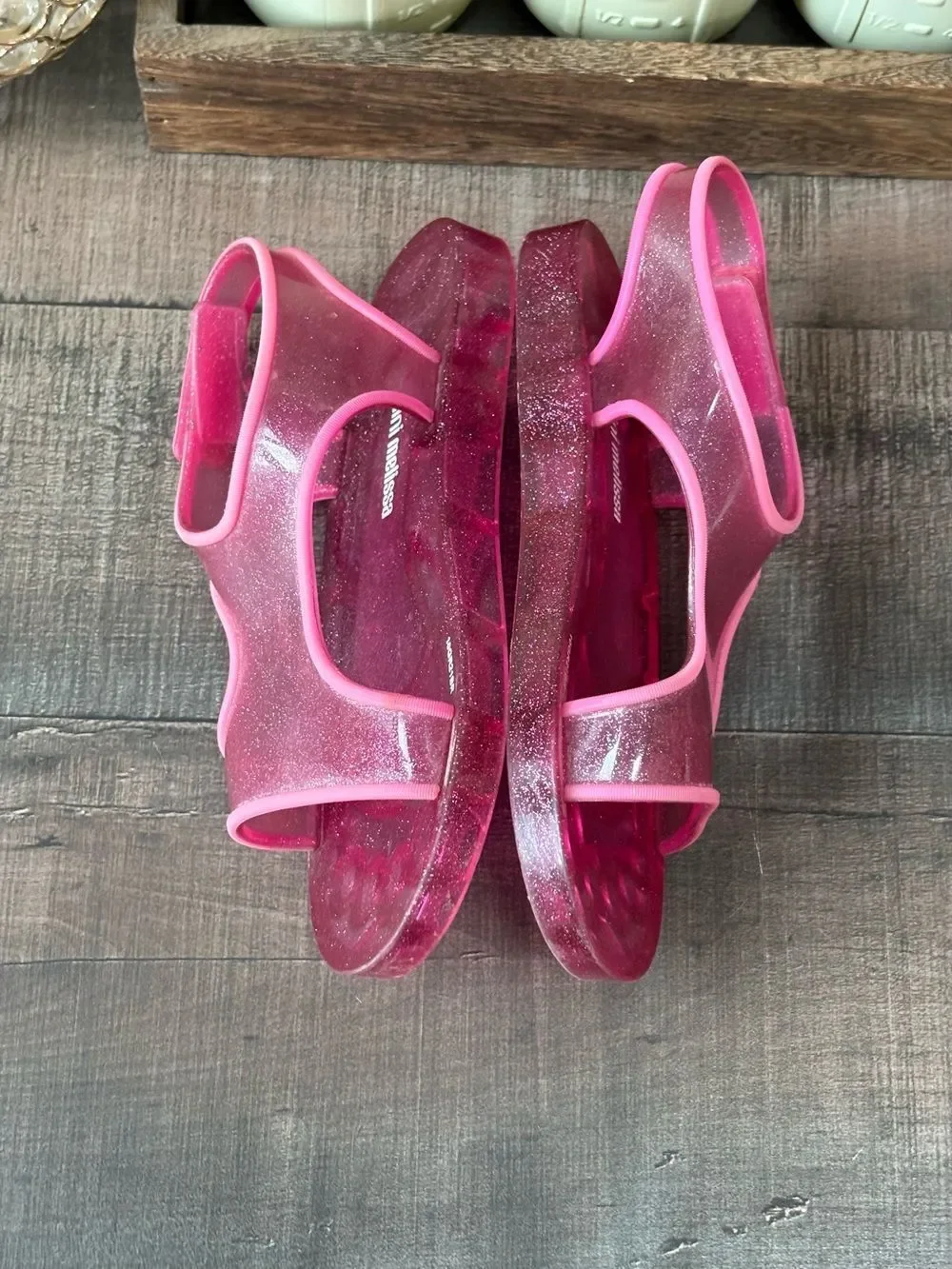 Mini Melissa Acqua Me Sandals Glittery Pink